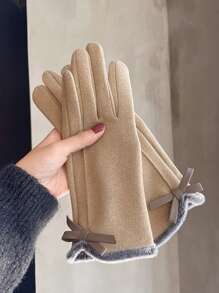 Women's Gloves, Warm For Spring/Fall, Driving/Winter Riding Electric Vehicles, Single-Layered, Cute Lightweight Plus Thick German - Multicolor - View 1