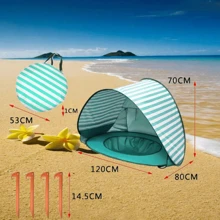 Children's Portable Beach Tent With Quick Opening Sun Umbrella And Water Play Tent For Convenient And Fast Storage - Multicolor - View 7