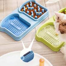 1入寵物飼料器,貓舔盤、狗防噎慢食碗、富趣味的雙層寵物碗 - 彩色 - 查看 5