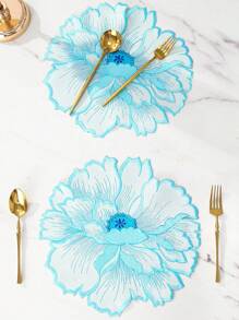 1pc/2pcs Embroidered Placemats For Kitchen Dining Table Decor, Heat-Resistant Stain Proof Anti-Scratch, Suitable For Weddings, Parties, Gifts, Birthdays, Christmas