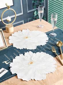 1pc/2pcs Embroidered Placemats For Kitchen Dining Table Decor, Heat-Resistant Stain Proof Anti-Scratch, Suitable For Weddings, Parties, Gifts, Birthdays, Christmas