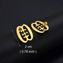 1對2CM/4CM非洲符號耳釘，不銹鋼Adinkra Gye Nyame耳環珠寶
