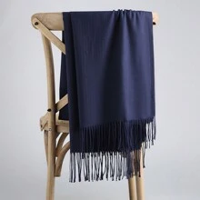 1 件女士纯色超薄仿羊绒防晒流苏围巾，透气柔软，适合日常穿着、旅行、约会、晚餐和其他场合配饰女士 - 彩色 - 查看 8