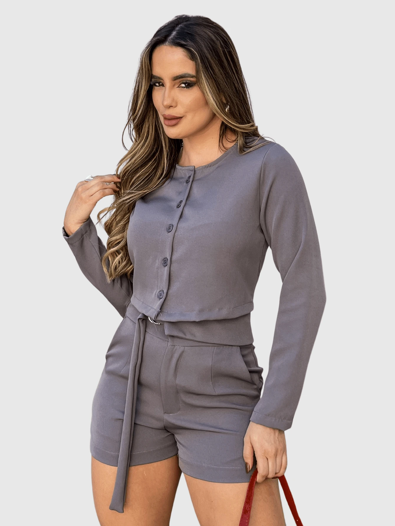 Women Two-Piece Outfits - 深灰色 - 查看 1