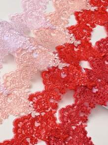 XDH1589 Carcass Embroidery Lace Trim Handmade DIY Wedding Curtain Tablecloth Material Wedding Stage Decor Fabric/Length: 91.44-914.4cm - White - View 5