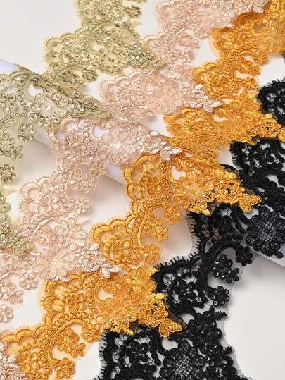 XDH1589 Carcass Embroidery Lace Trim Handmade DIY Wedding Curtain Tablecloth Material Wedding Stage Decor Fabric/Length: 91.44-914.4cm