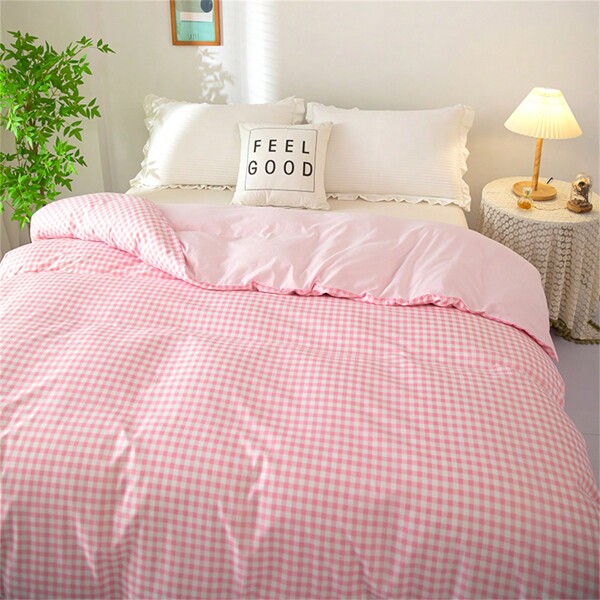 1pc Plaid Duvet Cover, Various Colors Available