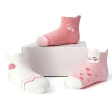 12 Pairs Summer Short Anti-Slip Socks With Glue At Heels For Toddlers, Cartoon Floor Socks - Multicolor - View 8