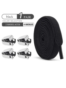 1pair Elastic No-Tie Shoelaces, Multiple Colors Available For Sneakers, Sports Shoes (Note: Actual Colors May Vary Slightly Due To Different Monitor Settings)
