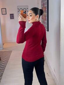 Women Knit Tops - 紅色 - 查看 2