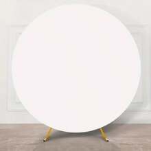 1pc Round Arch Cover, Circle Backdrop Stand Cover With Pull Rope Wrinkle Resistant, Fitted 6.5ft/6.6ft Round Backdrop Stand Covers, Use For Wedding Birthday Party Decoration,Christmas - White - View 3