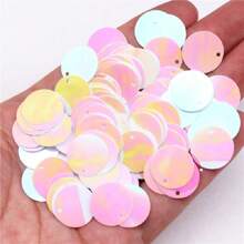 150 piezas 20g Lentejuelas sueltas redondas PVC de 20mm de gran tamaño 2cm con un orificio a un lado para coser, joyería, colgante, adornos para boda, manualidades y accesorios