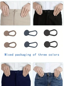 Set de 12/2 piezas Extensor elástico de goma para cintura de pantalones - Estirador de cintura de pantalón con botón ajustable