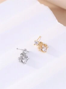KARYOKO 1 chiếc khuyên mũi hình trái tim CZ đính xương mũi cho phụ nữ, bé gái, đồ trang sức xỏ khuyên mũi dễ thương, đồ trang sức cho ngày lễ tình nhân, mẹ, mẹ, ngày của mẹ, quà tặng - mũi nhọn - Xem 4