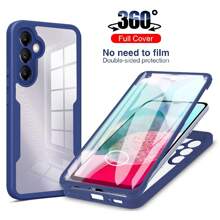 360° 全身双重保护套，内置屏幕保护膜，兼容小米 14T 13T 12T 14 11T Pro POCO F6 X4 X5 F3 M5S X6 F5 Pro 13 12 11 Lite 5G NE，兼容 Redmi Note，兼容 OPPO Galaxy - 藍色 - 查看 1