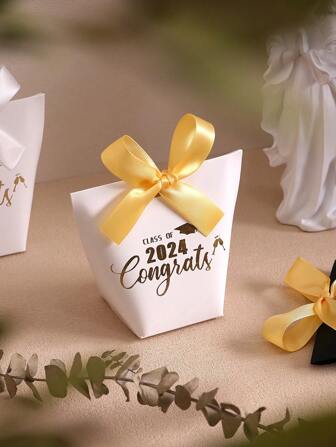 10 件优雅博士帽礼品包装盒，非常适合毕业派对庆祝礼物，礼品包装盒，学士帽节日礼品包装盒，生日礼品盒，派对节日包装盒，圣诞节