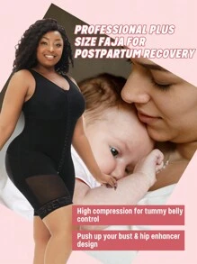 larrycard One Piece Butt Lifter Plus Size Shapewear Women Postpartum Recovery Compression Tummy Control Garment Shapewear