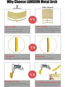 US STOCK 112pc 6.56 Ft Round Golden Metal Balloon Arch Kit Decoration, Large Size Flower Balloon Arch For Wedding Graduation Birthday Party Supplies Decorations - Gold - View 7