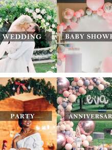 US STOCK 112pc 6.56 Ft Round Golden Metal Balloon Arch Kit Decoration, Large Size Flower Balloon Arch For Wedding Graduation Birthday Party Supplies Decorations - Gold - View 6