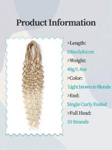 24 Inch Wavy Dreadlocks Synthetic Curly Ends Double Ended Dreadlock Extensions, 5 Strands Synthetic Dreads Extensions Straight Curly Boho Handmade Dreads Hippie Style Dreadlocks For Woman For Women Daily Used And Party Christmas New Year Carnival Music Festival Used (Curly 5 Strands/Pack) - Multicolor - View 3