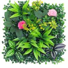 1pc Green Plant Wall Simulation Plant Wall Decoration Background Wall Eucalyptus Green False Turf Artificial Plastic Milan Lawn