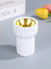 1件裝小巧條紋樹脂香爐，適合節日裝飾、瑜伽空間擺飾與香氛擴散，適用於開學禮物、紀念品、節日禮物與客廳裝飾，送給女性與親密好友的完美冬季禮物 - 彩色 - 查看 7