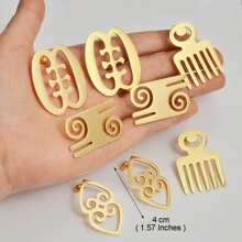 1對2CM/4CM非洲符號耳釘，不銹鋼Adinkra Gye Nyame耳環珠寶