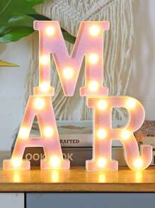 1pc 6.3inch Creative Pink Luminous A-Z Letter Light,Number Shape Light,Battery Powered Alphabet Light, Home Decor Letter Lamp,Room Decor Letter Shape Night Light,Bedroom Decor, Wedding Decor, Party Decor, Birthday Decor,Home Desktop Decoration Alphabet Light,Valentine's Day Decorative Lights