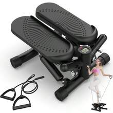 Steppers For Exercise - Mini Stair Stepper Machine With Resistance Bands 330lbs Twist Stepper Portable Exercise Equipment For Full Body Workout-Black - Red - View 1