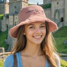 Koreaanse versie vissershoed voor dames, lente/zomer/herfst/winter, bescherming tegen de zon, UV-bescherming, trendy emmerhoed, retrostijl, gebreide rand, zonnehoed voor heren en dames, Japanse stijl, veelzijdig.
