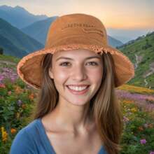Koreaanse versie vissershoed voor dames, lente/zomer/herfst/winter, bescherming tegen de zon, UV-bescherming, trendy emmerhoed, retrostijl, gebreide rand, zonnehoed voor heren en dames, Japanse stijl, veelzijdig.