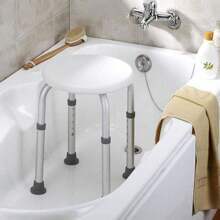 Round Indoor Shower Stool, Adjustable Shower Chair, Tool-Free Shower Seat For Bath Tub, Shower Bench For Elderly/Pregnant Women