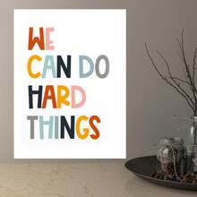 1入組帆布海報 - '我們可以做難事'，正能量肯定語，成長心態，課堂裝飾，正能量課堂藝術，教育，遊戲室藝術，客廳，臥室牆面繪畫，牆面裝飾，無框家居裝飾 - 彩色 - 查看 6