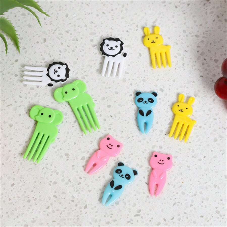 Cute Animal Shaped Food Picks For Bentos, Creative Fruit Picks For Cake & Eggs, Cartoon Mini Fruit Forks For Kids,Kitchen,Christmas Gift