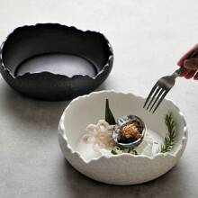 生魚片陶瓷冷盤創意西式盤,適用於餐廳和酒店,高端感覺的融合美食餐具,獨特的造型