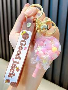 1pc Simple And Cute Lollipop Keychain Pendant Acrylic Water Bottle Charm For Backpack Or Car Decoration - Multicolor - View 1