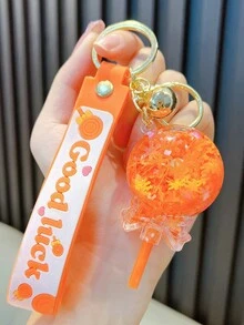 1pc Simple And Cute Lollipop Keychain Pendant Acrylic Water Bottle Charm For Backpack Or Car Decoration - Multicolor - View 6