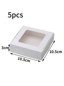 5入組/10入組迷你禮品紙盒，設有透明展示窗，適用於烘焙糖果、巧克力包裝、珠寶展示、婚禮禮盒和洗手皂盒 - 紙本 - 查看 18