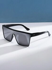 1 件超大方形无缝户外运动摩托车防风时尚眼镜，男女通用 Y2K 时尚，适合夏季海滩度假、户外、旅行 - 彩色 - 查看 10