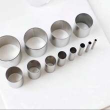 7pcs/12pcs Stainless Steel Mini Circular Clay Molding Cutters, DIY Craft Tools - Silver - View 9