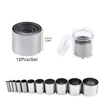 7pcs/12pcs Stainless Steel Mini Circular Clay Molding Cutters, DIY Craft Tools - Silver - View 5