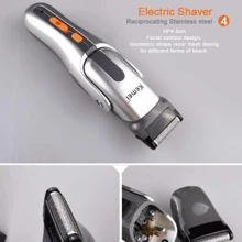 Kemei Rechargeable Electric Hair Clipper KM-680A 5 In 1 Hair Trimmer Shaver Nose Trimmer Body Hair Trimmer 5 In 1 - Gray - View 6