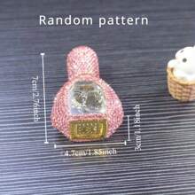 1pc, 12ML 'Bling Bling' Pink Perfume Bottle (Random Pattern), High-End Rhinestone Gift For Friends, Portable Perfume Transfer Bottle For Delicate Cosmetic, Shiny Press Spray Glass Bottle, Exquisite And Convenient For Daily Life - Pink Sparkling Diamond Perfume Empty Bottle - View 2