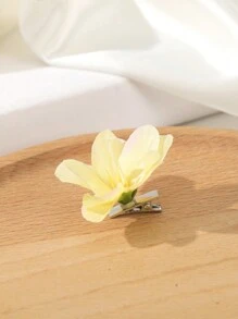 5入組波西米亞風格仿真花朵髮夾 - 黃色 - 查看 3