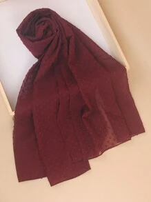 1pc Solid Color Embroidered Chiffon Classic High-Quality Headscarf, Women's Scarf Headband Veil, Available In Multiple Colors - Multicolor - View 15