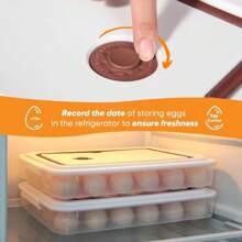 Deviled Egg Containers With Lid, (Set Of 2), Plastic Deviled Egg Tray Carrier With Handle For 48 Eggs, Clear Storage Egg Platter For Devil Egg, Fridge Stackable Portable Egg Holder - 1 - View 6