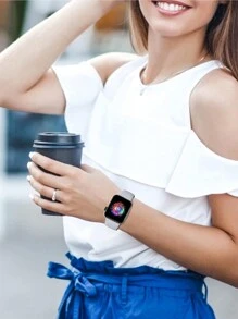 1条可爱休闲柔软硅胶运动表带,蝴蝶扣,舒适可调节防水腕带,兼容 38/40/41/42/44/45/46/49mm,兼容 Series Ultra/SE/11/10/9/8/7/6/5/4/3/2/1,智能手表配件 - 灰色(無手錶) - 查看 5