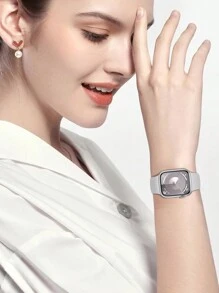 1条可爱休闲柔软硅胶运动表带,蝴蝶扣,舒适可调节防水腕带,兼容 38/40/41/42/44/45/46/49mm,兼容 Series Ultra/SE/11/10/9/8/7/6/5/4/3/2/1,智能手表配件 - 灰色(無手錶) - 查看 3