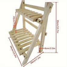 1pc Rack de armazenamento de madeira dobrável de camada dupla para mesa, suporte durável para temperos de plantas, organizador multifuncional para decoração de casa, armazenamento doméstico, suprimentos de escritório para quarto, decoração externa