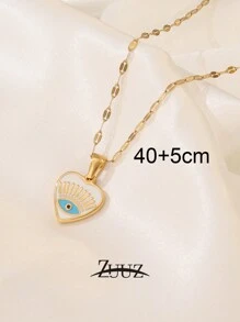 1 Miếng Thép không gỉ Mắt ác Dây chuyền Đối với phụ nữ Thời trang Mạ vàng 18K Xanh Mắt ác Dây chuyền Nữ Đồ trang sức Món quà - vòng cổ - Xem 8